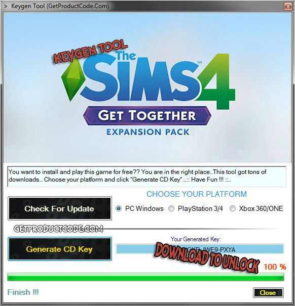 Sims 4 get to work code